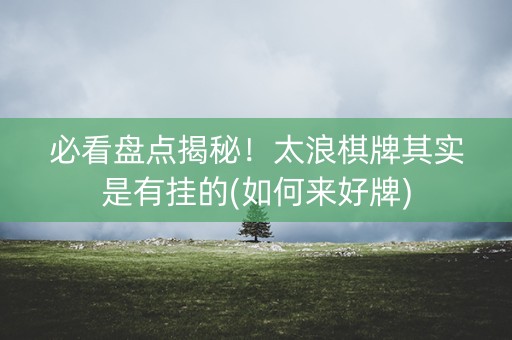 必看盘点揭秘！太浪棋牌其实是有挂的(如何来好牌)