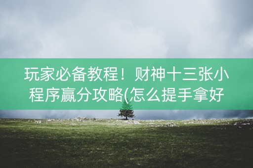 玩家必备教程！财神十三张小程序赢分攻略(怎么提手拿好牌)