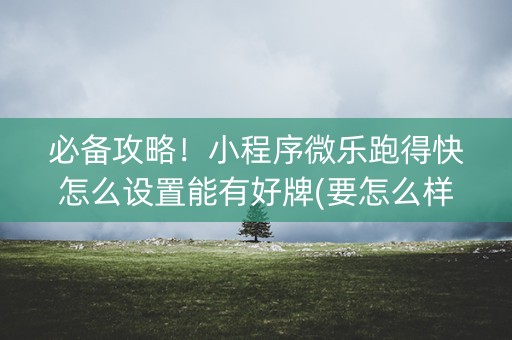 必备攻略！小程序微乐跑得快怎么设置能有好牌(要怎么样拿到好牌)