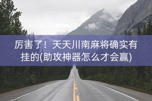 厉害了！天天川南麻将确实有挂的(助攻神器怎么才会赢)