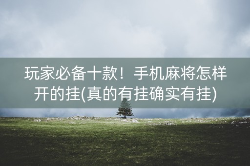 玩家必备十款！手机麻将怎样开的挂(真的有挂确实有挂)