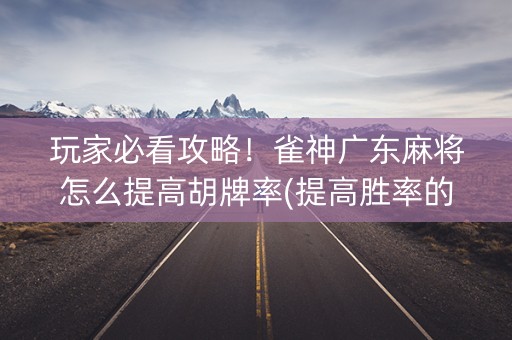 玩家必看攻略！雀神广东麻将怎么提高胡牌率(提高胜率的方法)