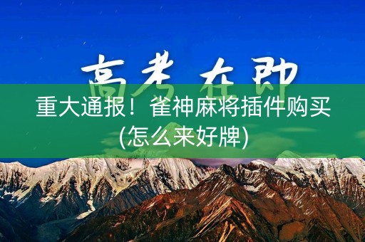 重大通报！雀神麻将插件购买(怎么来好牌)