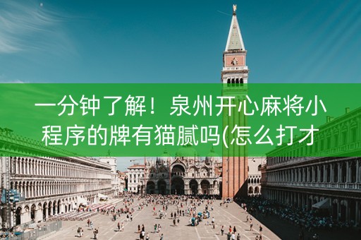 一分钟了解！泉州开心麻将小程序的牌有猫腻吗(怎么打才能赢)
