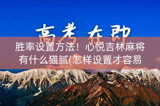 胜率设置方法！心悦吉林麻将有什么猫腻(怎样设置才容易赢)