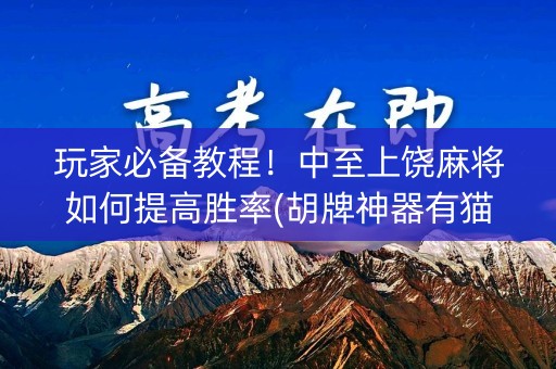 玩家必备教程！中至上饶麻将如何提高胜率(胡牌神器有猫腻吗)
