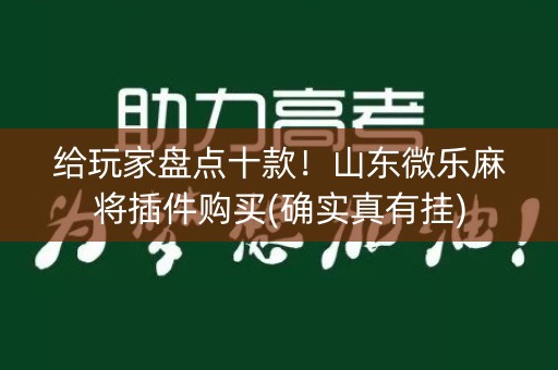 给玩家盘点十款！山东微乐麻将插件购买(确实真有挂)