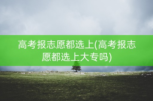 高考报志愿都选上(高考报志愿都选上大专吗)