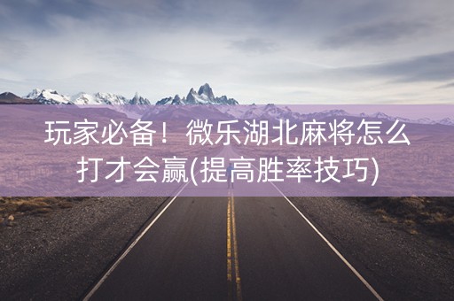 玩家必备！微乐湖北麻将怎么打才会赢(提高胜率技巧)