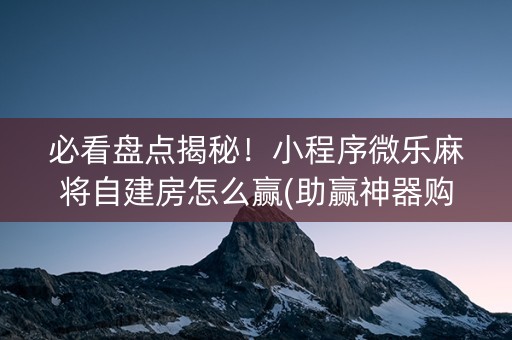 必看盘点揭秘！小程序微乐麻将自建房怎么赢(助赢神器购买)