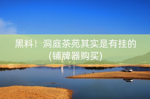 黑料！洞庭茶苑其实是有挂的(铺牌器购买)