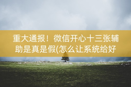 重大通报！微信开心十三张辅助是真是假(怎么让系统给好牌)