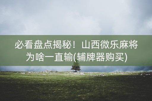 必看盘点揭秘！山西微乐麻将为啥一直输(辅牌器购买)