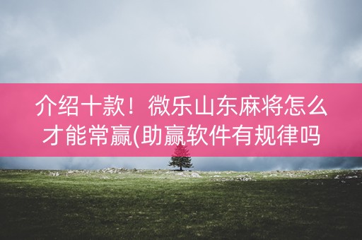 介绍十款！微乐山东麻将怎么才能常赢(助赢软件有规律吗)