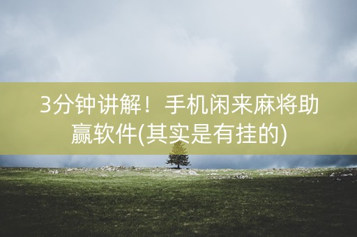 3分钟讲解！手机闲来麻将助赢软件(其实是有挂的)