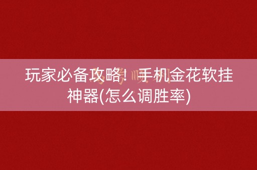 玩家必备攻略！手机金花软挂神器(怎么调胜率)