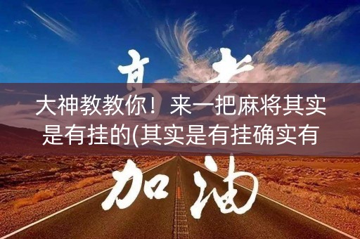 大神教教你！来一把麻将其实是有挂的(其实是有挂确实有挂)
