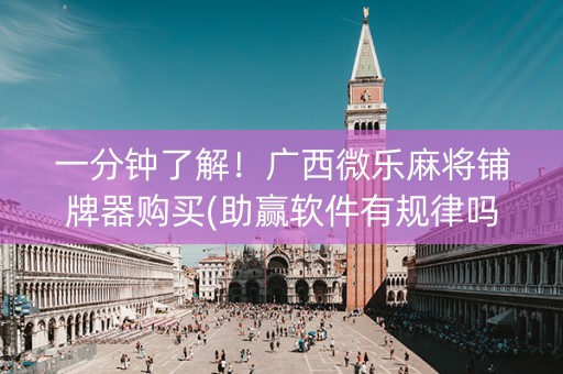 一分钟了解！广西微乐麻将铺牌器购买(助赢软件有规律吗)