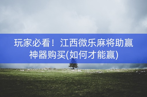 玩家必看！江西微乐麻将助赢神器购买(如何才能赢)
