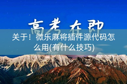 关于！微乐麻将插件源代码怎么用(有什么技巧)