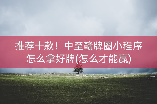 推荐十款！中至赣牌圈小程序怎么拿好牌(怎么才能赢)