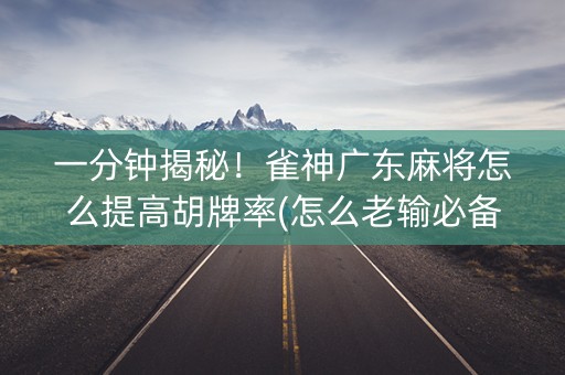一分钟揭秘！雀神广东麻将怎么提高胡牌率(怎么老输必备神器)