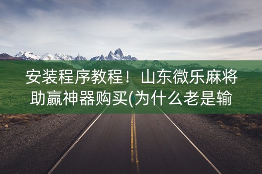 安装程序教程！山东微乐麻将助赢神器购买(为什么老是输呢)