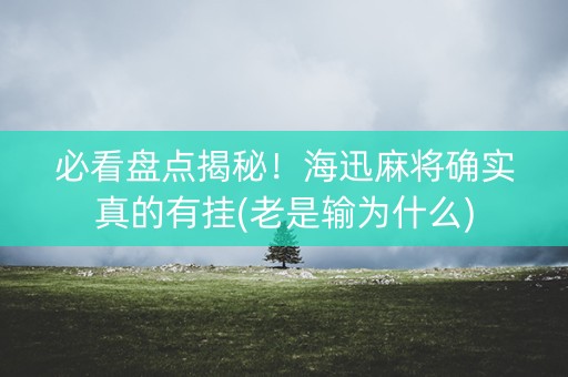 必看盘点揭秘！海迅麻将确实真的有挂(老是输为什么)