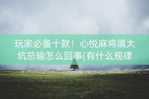 玩家必备十款！心悦麻将填大坑总输怎么回事(有什么规律吗)