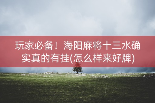 玩家必备！海阳麻将十三水确实真的有挂(怎么样来好牌)