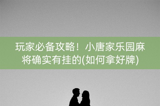 玩家必备攻略！小唐家乐园麻将确实有挂的(如何拿好牌)