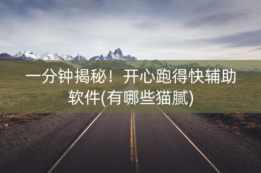 一分钟揭秘！开心跑得快辅助软件(有哪些猫腻)