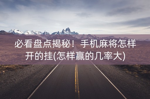 必看盘点揭秘！手机麻将怎样开的挂(怎样赢的几率大)