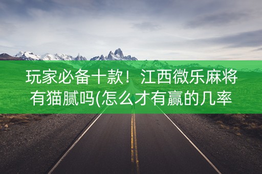 玩家必备十款！江西微乐麻将有猫腻吗(怎么才有赢的几率)