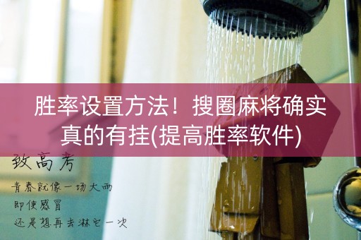 胜率设置方法！搜圈麻将确实真的有挂(提高胜率软件)