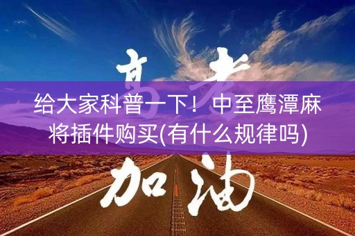 给大家科普一下！中至鹰潭麻将插件购买(有什么规律吗)