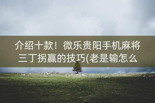 介绍十款！微乐贵阳手机麻将三丁拐赢的技巧(老是输怎么回事)