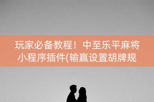 玩家必备教程！中至乐平麻将小程序插件(输赢设置胡牌规律)