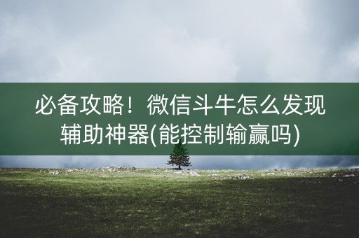 必备攻略！微信斗牛怎么发现辅助神器(能控制输赢吗)