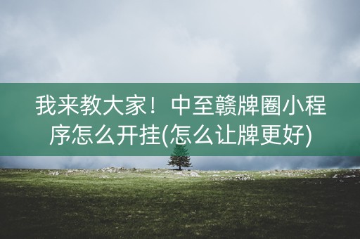 我来教大家！中至赣牌圈小程序怎么开挂(怎么让牌更好)