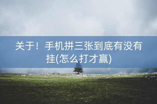 关于！手机拼三张到底有没有挂(怎么打才赢)