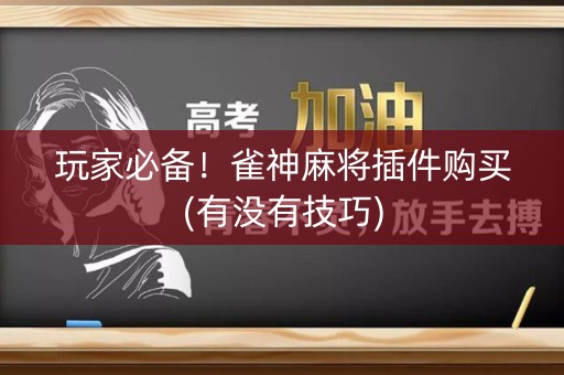 玩家必备！雀神麻将插件购买(有没有技巧)