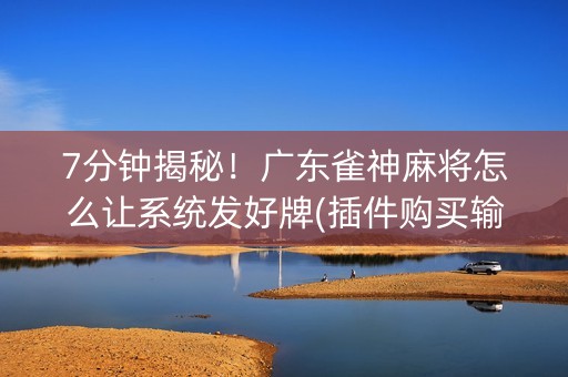 7分钟揭秘！广东雀神麻将怎么让系统发好牌(插件购买输赢规律)