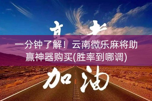 一分钟了解！云南微乐麻将助赢神器购买(胜率到哪调)