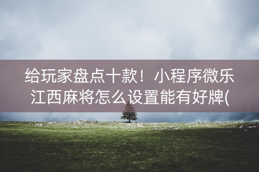 给玩家盘点十款！小程序微乐江西麻将怎么设置能有好牌(原来真的有挂)