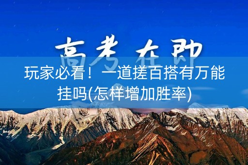 玩家必看！一道搓百搭有万能挂吗(怎样增加胜率)