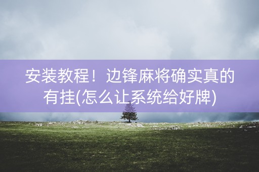 安装教程！边锋麻将确实真的有挂(怎么让系统给好牌)