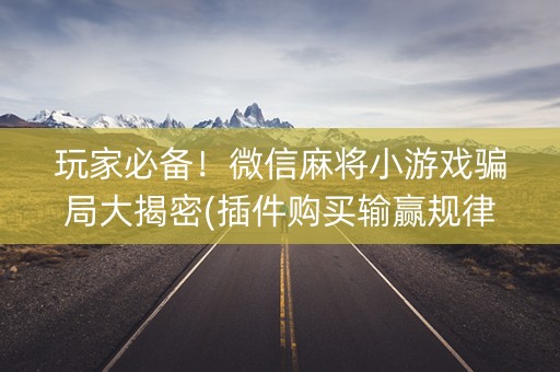 玩家必备！微信麻将小游戏骗局大揭密(插件购买输赢规律)