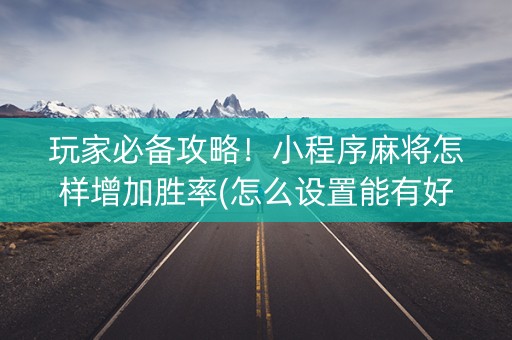 玩家必备攻略！小程序麻将怎样增加胜率(怎么设置能有好牌)