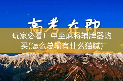 玩家必看！中至麻将辅牌器购买(怎么总输有什么猫腻)